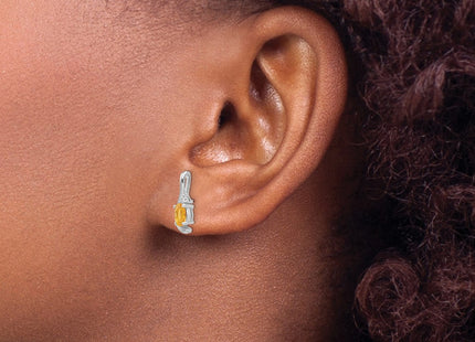 14K white gold diamond earrings, another view