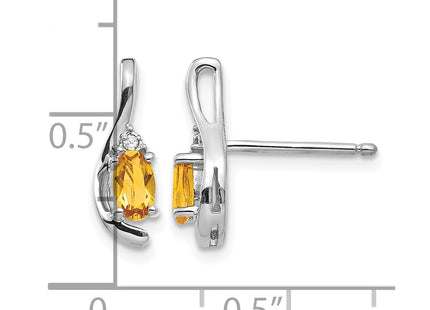 14K white gold diamond earrings, further view