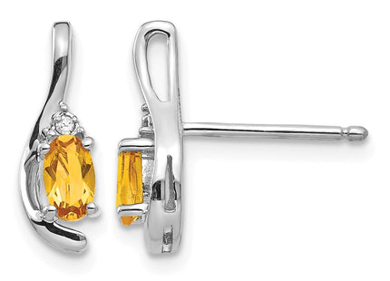 14K white gold diamond earrings