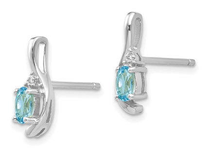 14K white gold diamond earrings, alternate view