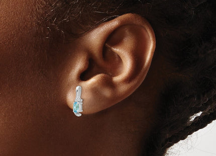 14K white gold diamond earrings, another view
