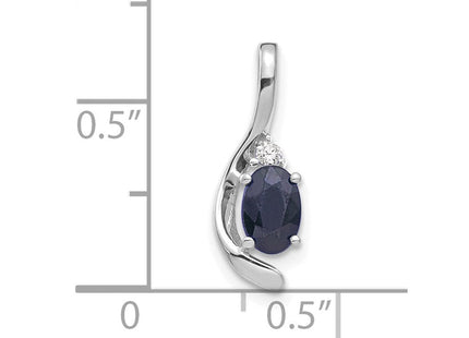 14k White Gold Sapphire and Diamond Pendant (Style XBS400)