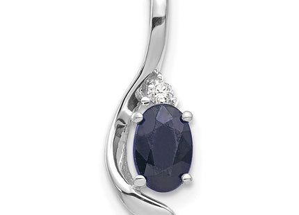 14k White Gold Sapphire and Diamond Pendant (Style XBS400)