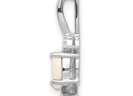 14K white gold diamond pendant, alternate view