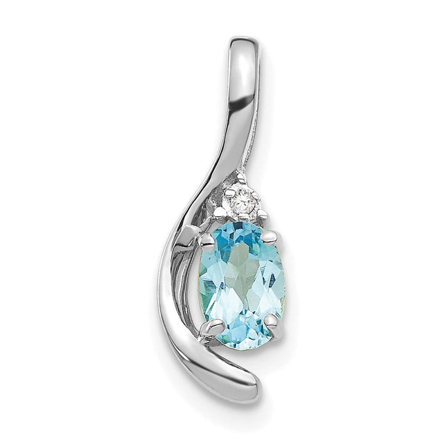 14K white gold diamond pendant