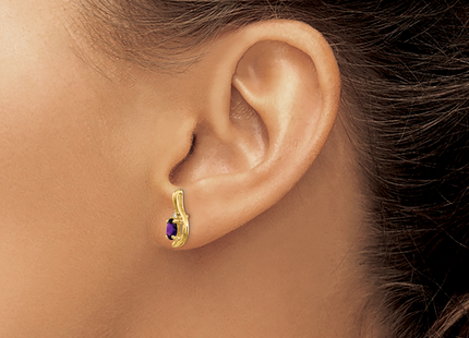 14k Amethyst and Diamond Post Earrings