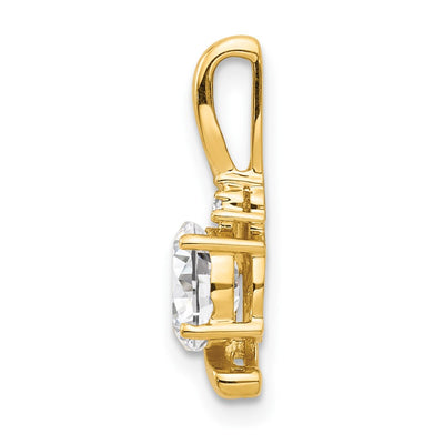14K White Topaz and Diamond Pendant, 17 x 6mm