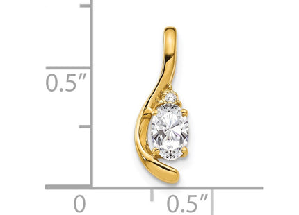 14K white gold diamond pendant, another view