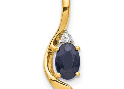14k Sapphire and Diamond Pendant (Style XBS436)