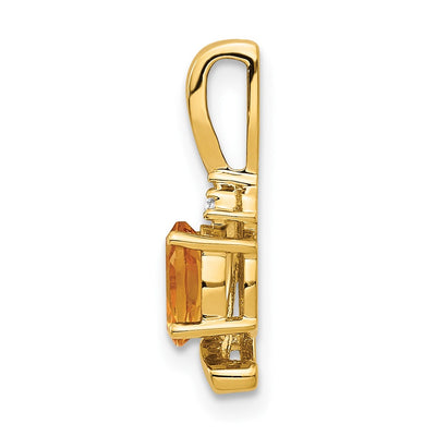 14K Citrine and Diamond Pendant