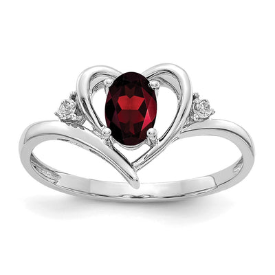 14K white gold diamond heart ring