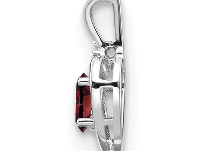 14K white gold diamond heart pendant, alternate view