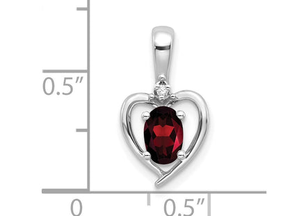 14K white gold diamond heart pendant, another view