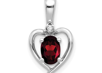 14K white gold diamond heart pendant