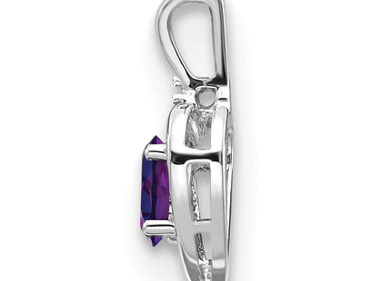14K white gold diamond heart pendant, alternate view