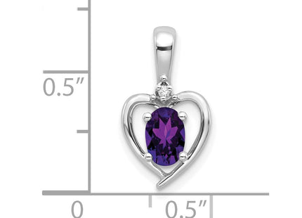 14K white gold diamond heart pendant, another view