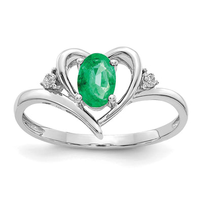 14K white gold diamond heart ring