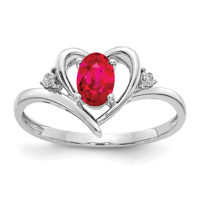 14K white gold diamond heart ring