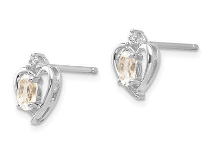 14k White Gold Earrings Style XBS452 - Classique Jewelry Inc.