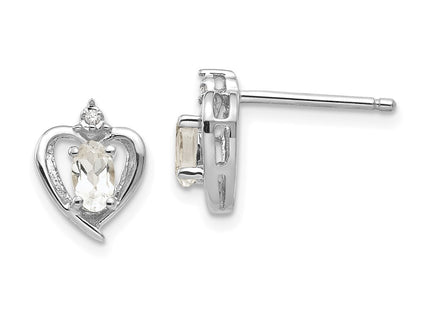 14k White Gold Earrings Style XBS452 - Classique Jewelry Inc.