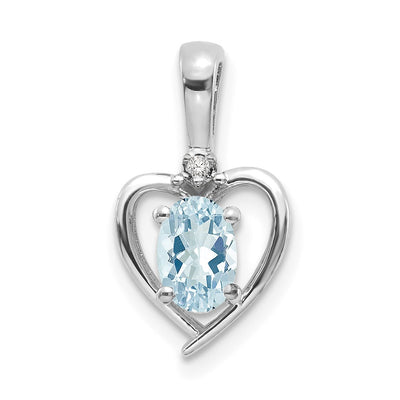 14K white gold diamond heart pendant