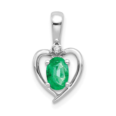 14K white gold diamond heart pendant