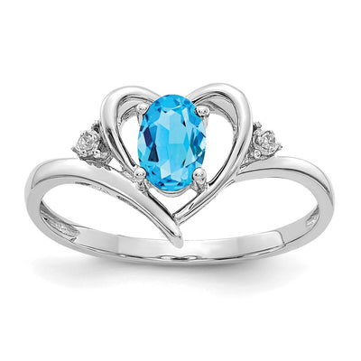 14K white gold diamond heart ring