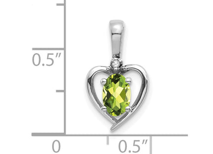 14K white gold diamond heart pendant, another view