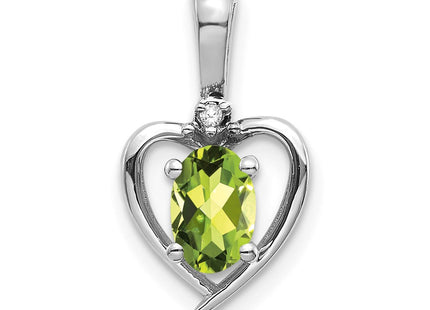 14K white gold diamond heart pendant