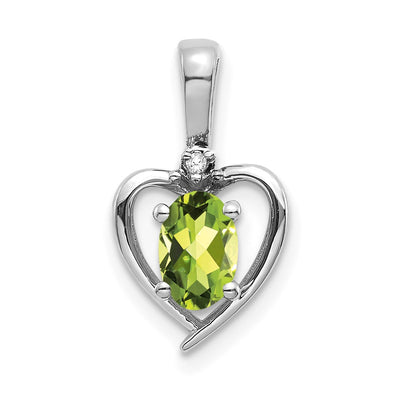 14K white gold diamond heart pendant