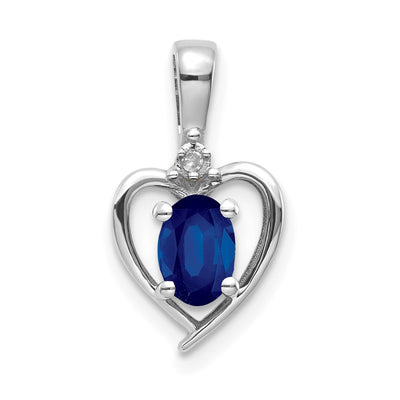14K white gold diamond heart pendant