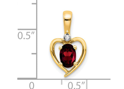14K gold diamond heart pendant, another view