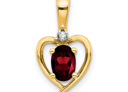 14K gold diamond heart pendant