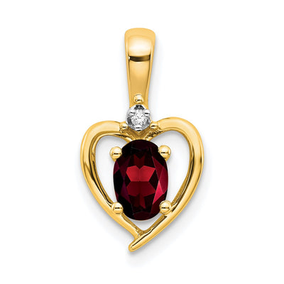 14K gold diamond heart pendant