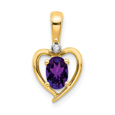 14K gold diamond heart pendant