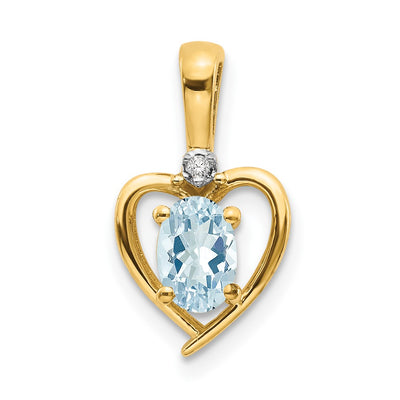14K gold diamond heart pendant