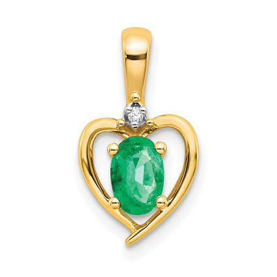 14K gold diamond heart pendant