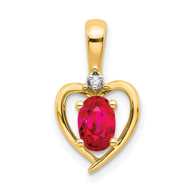 14K gold diamond heart pendant