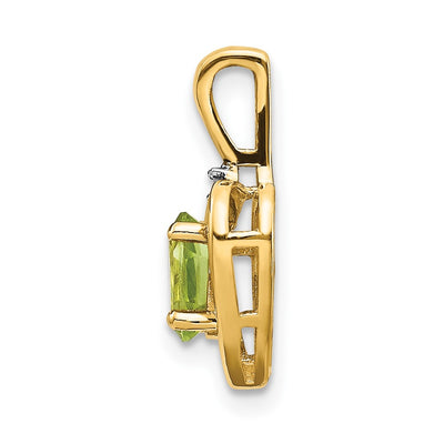 14K Peridot and Diamond Heart Pendant
