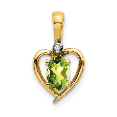 14K gold diamond heart pendant