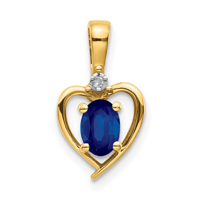 14K gold diamond heart pendant
