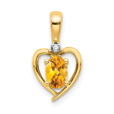 14K gold diamond heart pendant