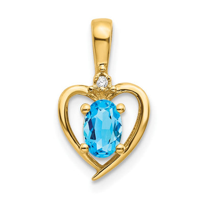 14K gold diamond heart pendant