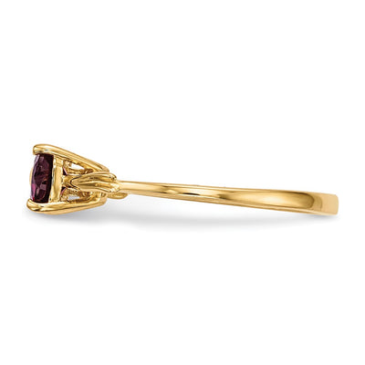 14K Gold Polished Rhodolite Bow Ring