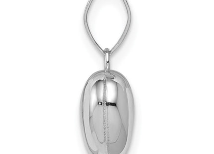 14K white gold heart pendant, alternate view