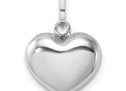 14k White Gold 3D Puffed Heart Pendant (Style XCH111)