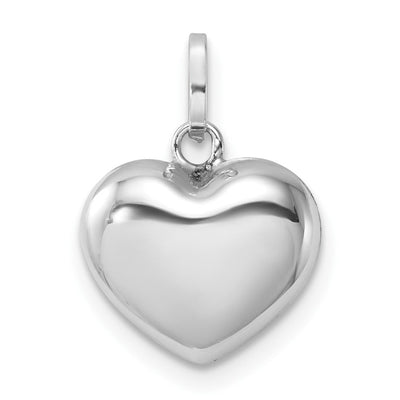 14K white gold heart pendant