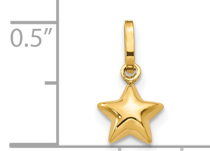 14k 3D Puffed Star Charm, 13 x 6mm