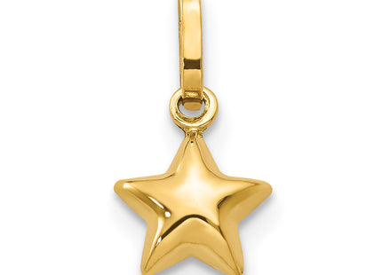 14k 3D Puffed Star Charm, 13 x 6mm