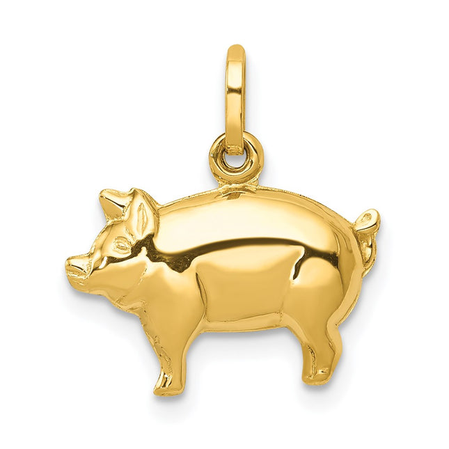 14k Pig Charm, 16.5 x 16mm